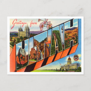 Grüße aus Utah Vintage Reise Postkarte