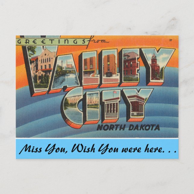 Grüße aus Valley City Postkarte (Vorderseite)