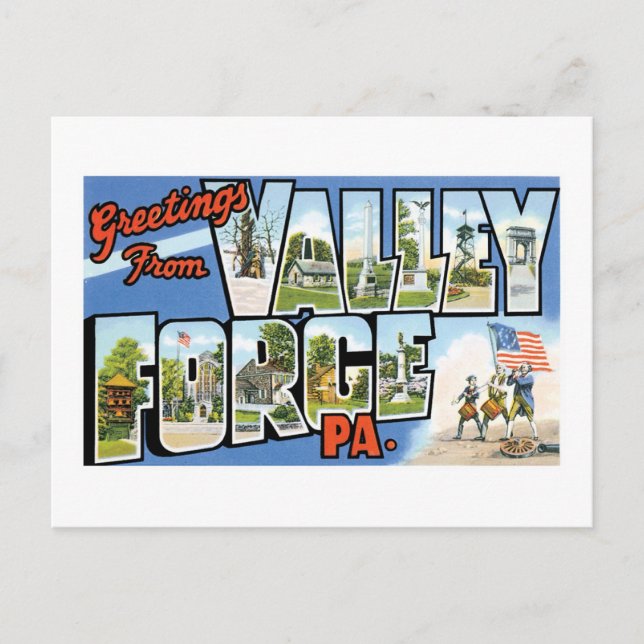 Grüße aus Valley Forge, PA Postkarte (Vorderseite)