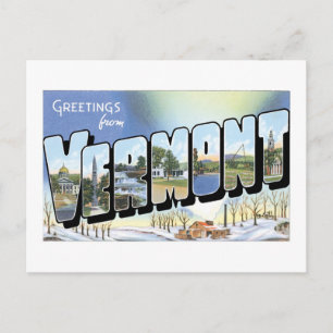 Grüße aus Vermont! Vintage Postkarte