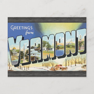 Grüße aus Vermont, Vintage Postkarte