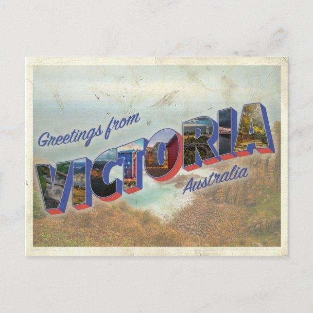 Grüße aus Victoria Australien Postkarte (Vorderseite)