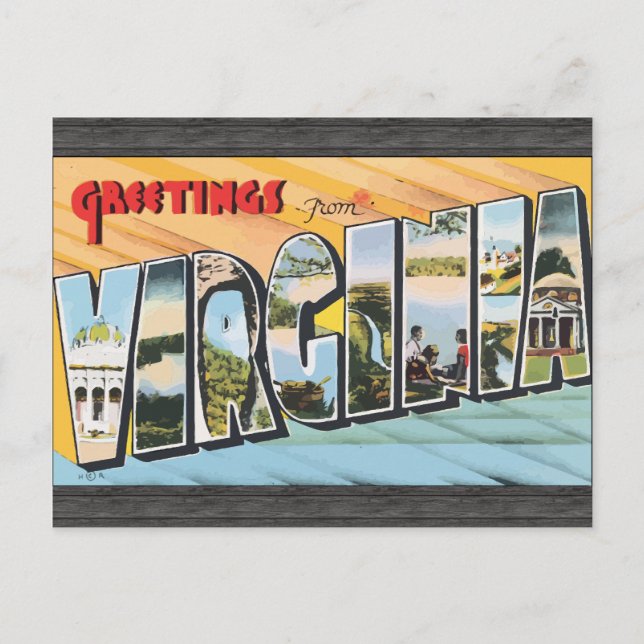 Grüße aus Virginia, Vintag Postkarte (Vorderseite)