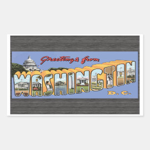 Grüße aus Washington D.C., Vintage Rechteckiger Aufkleber