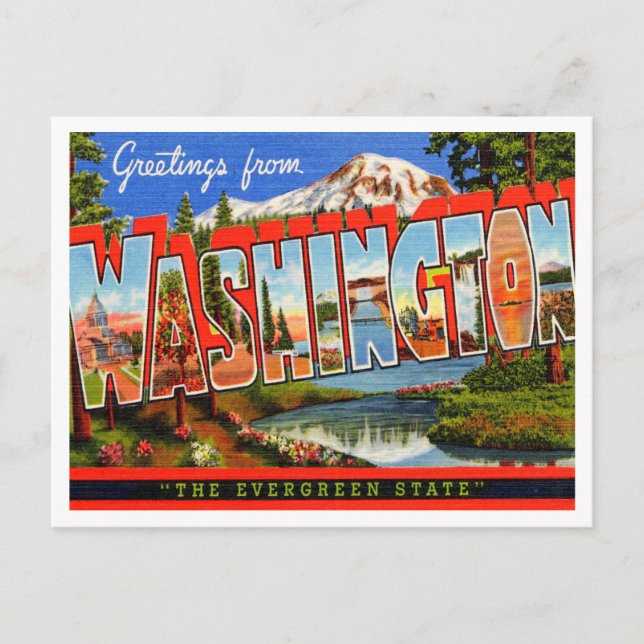 Grüße aus Washington, Der Evergreen-Staat Postkarte (Vorderseite)