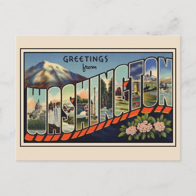 Grüße aus Washington Staat Vintag Postkarte (Vorderseite)
