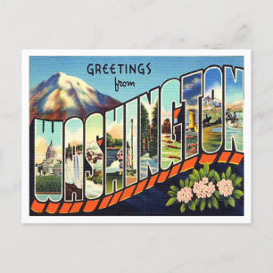 Grüße aus Washington Vintage Travel Postkarte