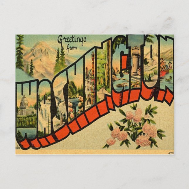 Grüße aus Washington WA Postkarte (Vorderseite)