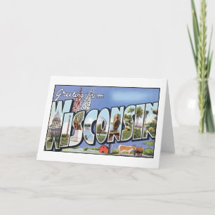 Grüße aus Wisconsin Vintage-Postkarte Karte