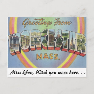 Grüße aus Worcester, Massachusetts Postkarte