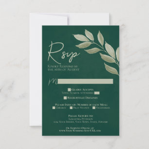 Grüße Blätter Hochzeit der Smaragdgrünen Wasserfar RSVP Karte