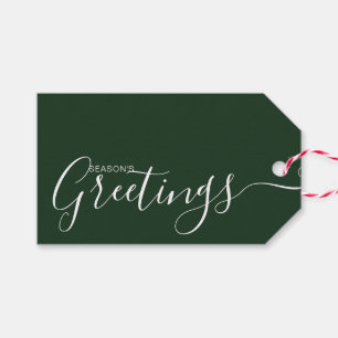 Grüße der Jahreszeit Grün Weiß Minimalistisch Geschenkanhänger