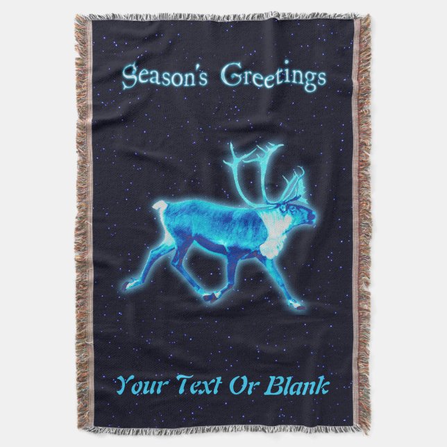 Grüße der Saison - Blaue Karibik (Reindeer) Decke (Vorderseite Vertikal)