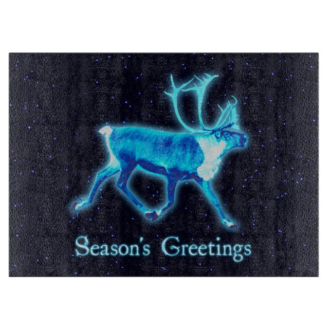 Grüße der Saison - Blaue Karibik (Reindeer) Schneidebrett (Vorderseite)