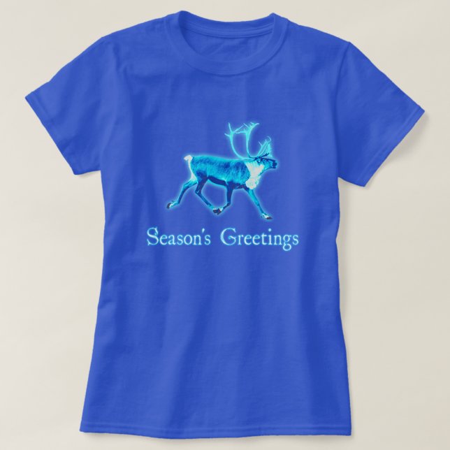 Grüße der Saison - Blaue Karibik (Reindeer) T-Shirt (Design vorne)