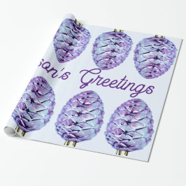 Grüße der Saison Pinecone Wrapping Paper Geschenkpapier