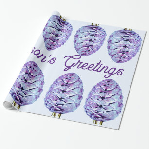 Grüße der Saison Pinecone Wrapping Paper Geschenkpapier