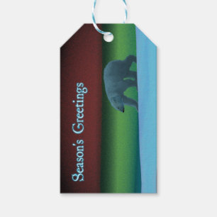 Grüße der Saison - Polarlichter Polarbär Geschenkanhänger