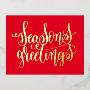 Grüße der Saison - Typografie Folien Feiertagspostkarte