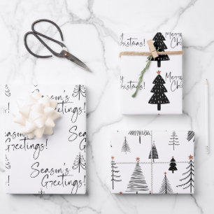 Grüße der Schwarzen und Weißen Jahreszeit Geschenkpapier Set