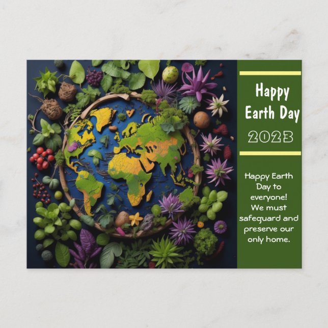 Grüße des Earth Day Postkarte (Vorderseite)