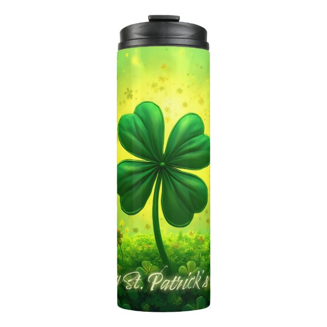 Grüße für den St. Patrick's Day Thermosbecher (Vorderseite)