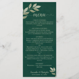 Grüße Hochzeit der Blätter Emerald & Sage Green Menükarte