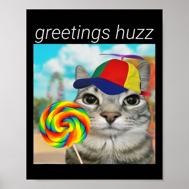 Grüße Huzz Funny Gen Z Gen Alpha Slang Meme Poster (Vorne)