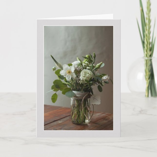 Grüße Karte - Bouquet in einem Glas (Vorderseite)