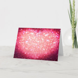 Grüße Karte - Rosa Herzen Sparkle