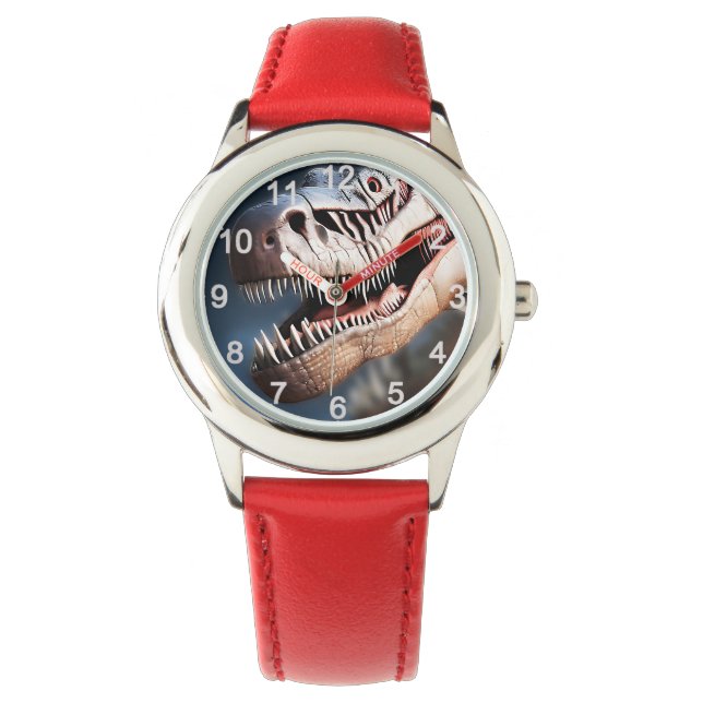 Grüße meinen Kollegen T Rexs, Kinderlederüberwachu Armbanduhr (Vorderseite)