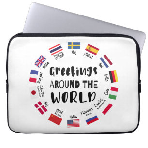Grüße rund um die Welt, Hallo in allen Sprachen Laptopschutzhülle