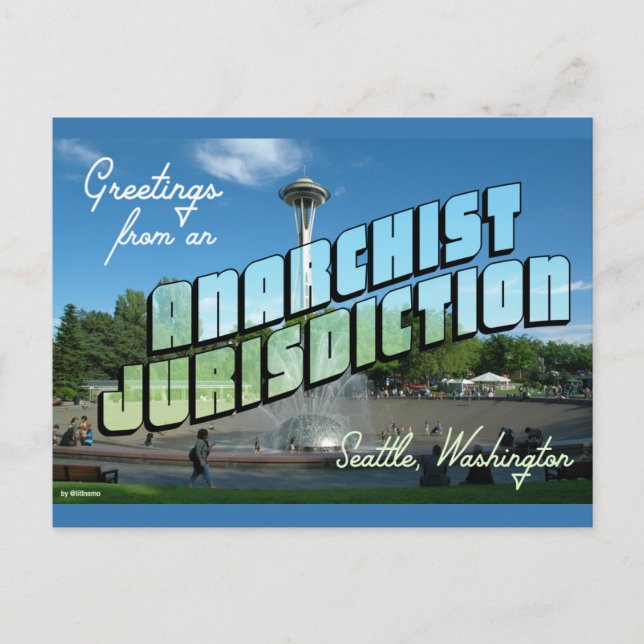 Grüße vom Anarchisten Seattle! Postkarte (Vorderseite)