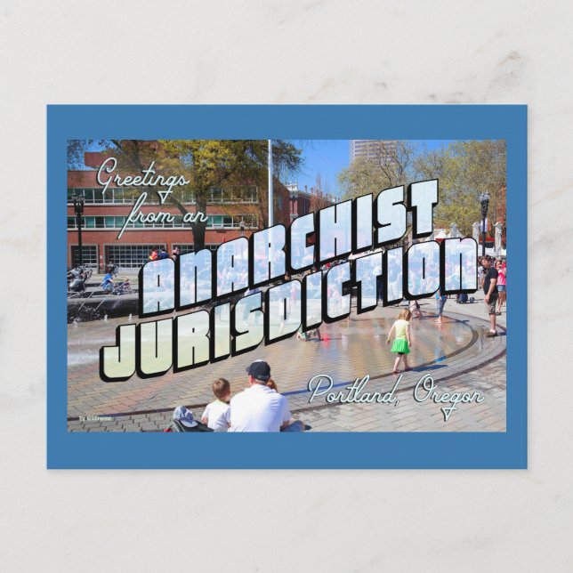 Grüße vom anarchistischen Portland! Postkarte (Vorderseite)