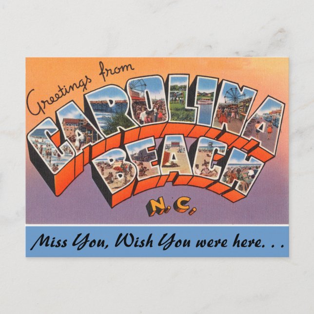 Grüße vom Carolina Beach Postkarte (Vorderseite)