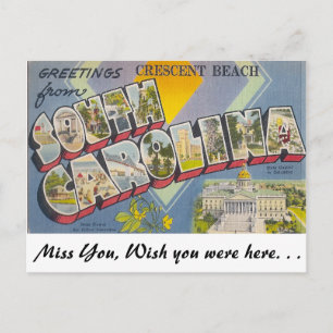 Grüße vom Crescent Beach, South Carolina Postkarte