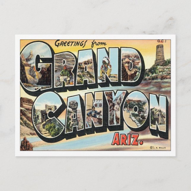Grüße vom Grand Canyon Arizona Postkarte (Vorderseite)