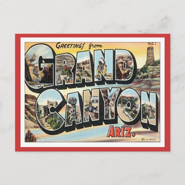 Grüße vom Grand Canyon Arizona Postkarte (Vorderseite)