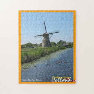 Grüße vom Hollandwindmühlen-und -enten-Puzzlesp