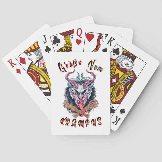 Grüße Vom Krampus Weihnachten Devil Krampusnacht Spielkarten (Rückseite)