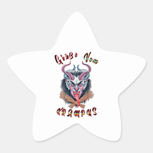 Grüße Vom Krampus Weihnachten Devil Krampusnacht Stern-Aufkleber (Vorderseite)
