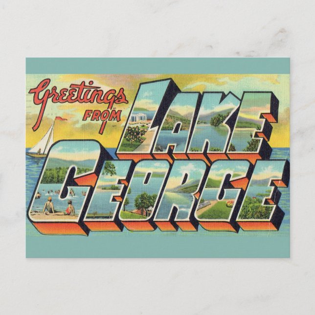 Grüße vom Lake George  Postkarte (Vorderseite)