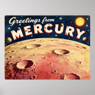 Grüße vom Mercury Retro SciFi Poster