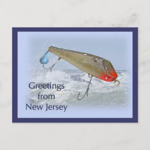 Grüße vom New Jersey Angelköder Postkarte