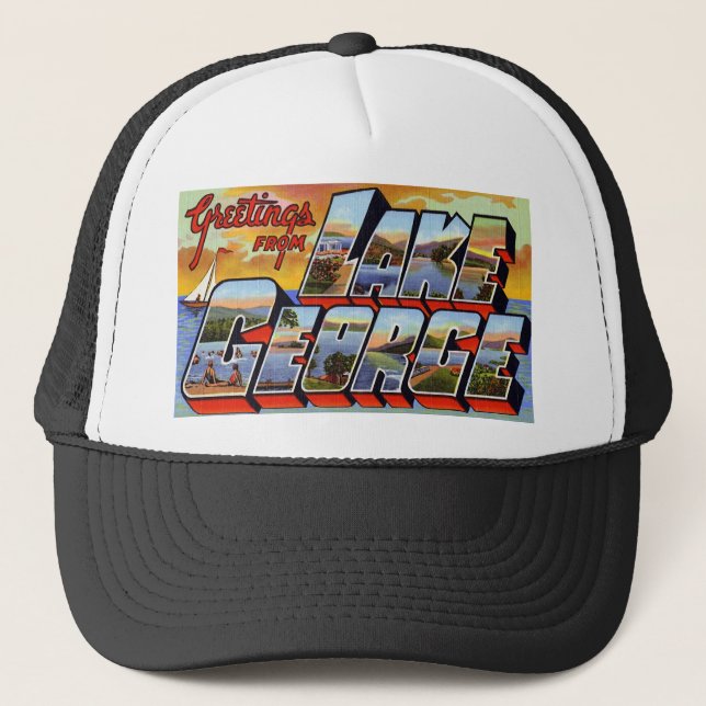 Grüße vom See George New York Truckerkappe (Vorderseite)