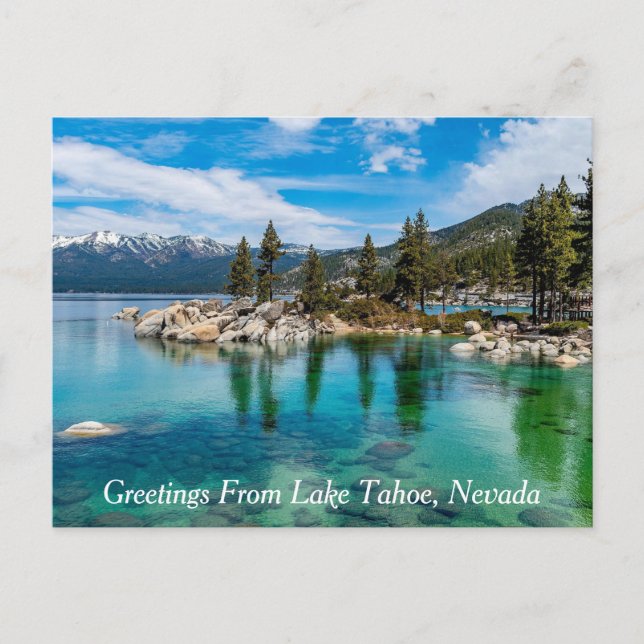 Grüße vom See Tahoe, Nevada Postkarte (Vorderseite)