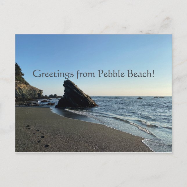 Grüße vom Strand von Pebble! Postkarte (Vorderseite)