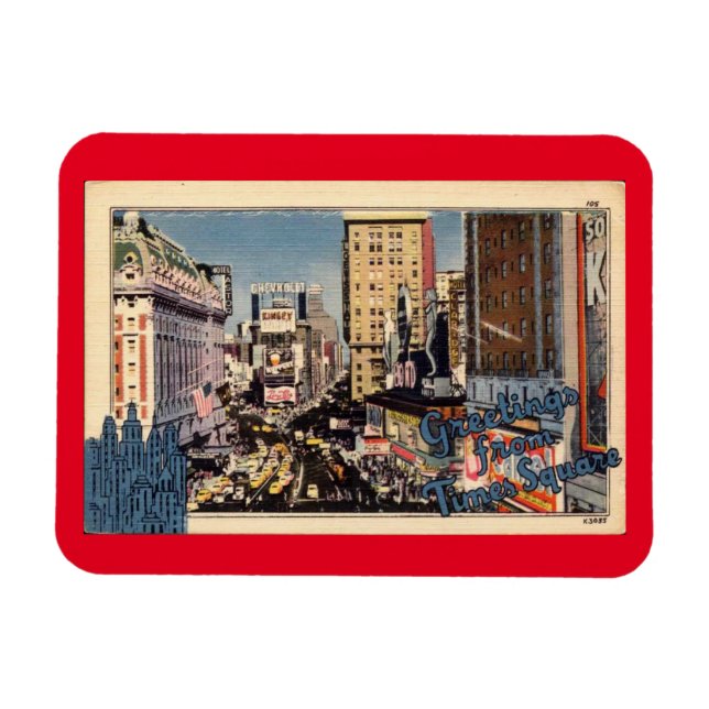 Grüße vom Times Square, Vintag Magnet (Horizontal)