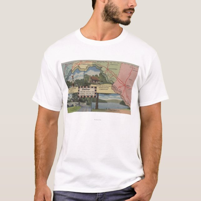 Grüße vom Western Maryland (ausführliche Karte) T-Shirt (Vorderseite)