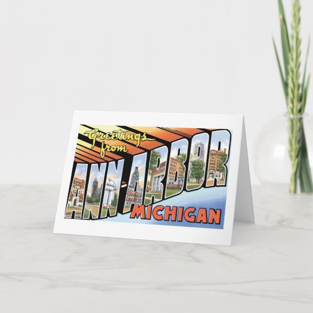 Grüße von Ann Arbor, Michigan Karte (Vorderseite)